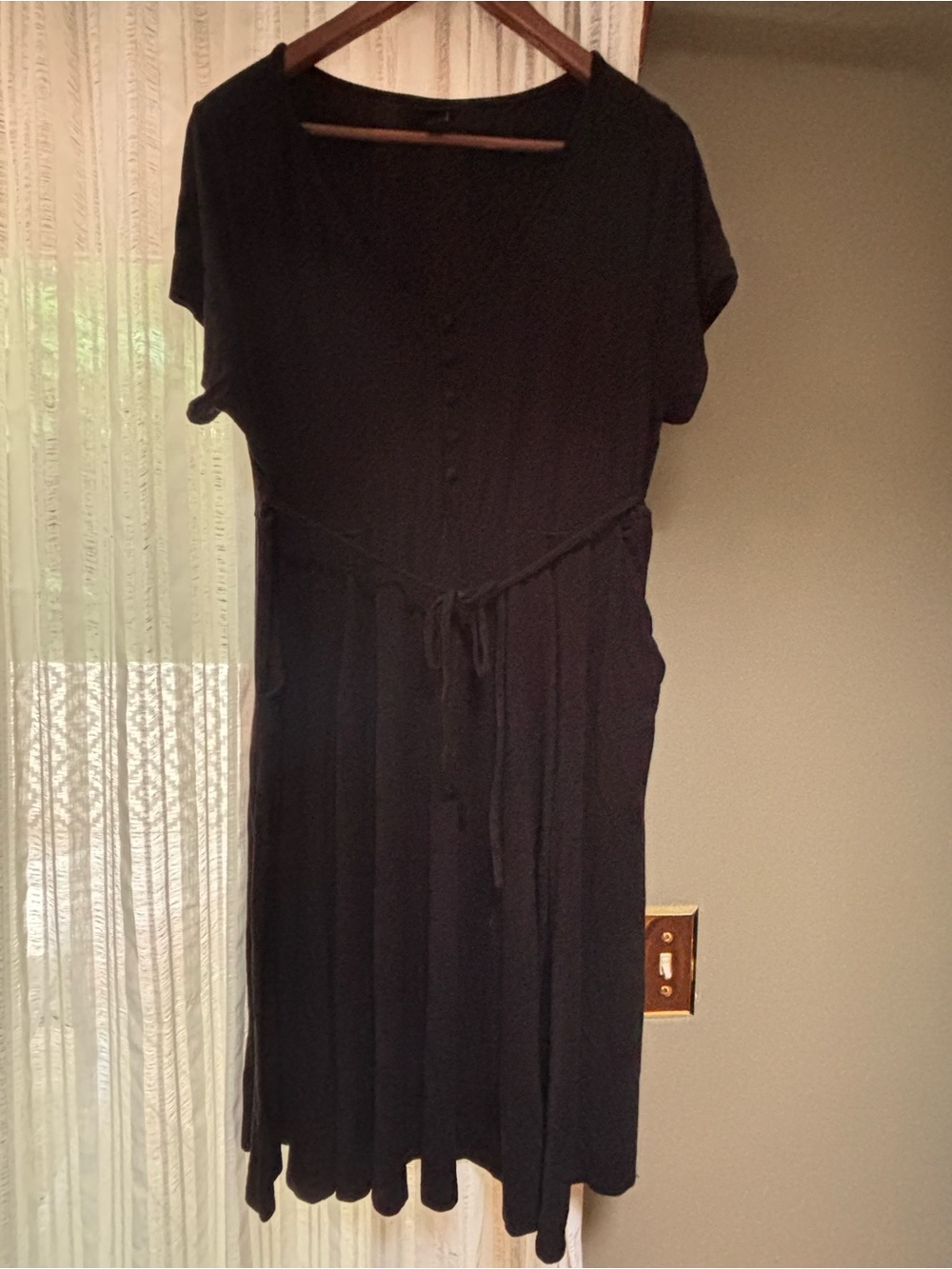 torrid Black Midi Dress with Tie Waist & pockets!